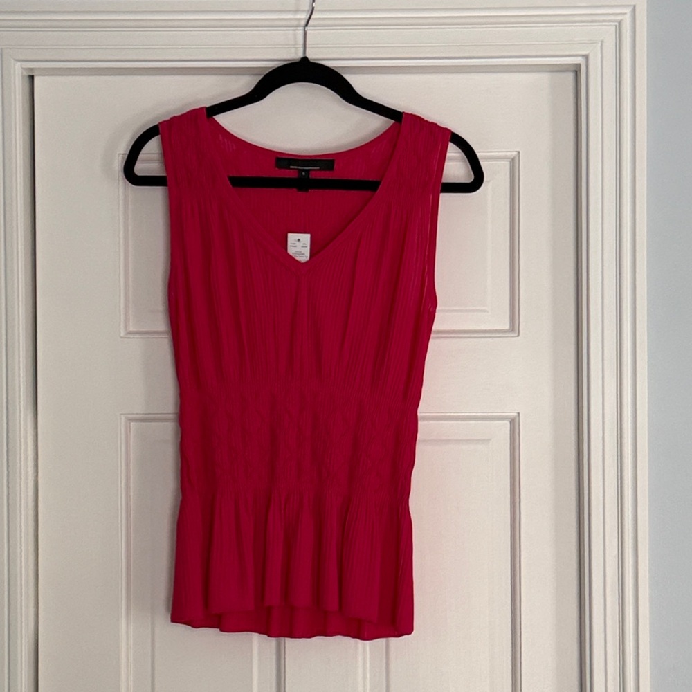 White House Black Market Vibrant Pink Sleeveless Blouse